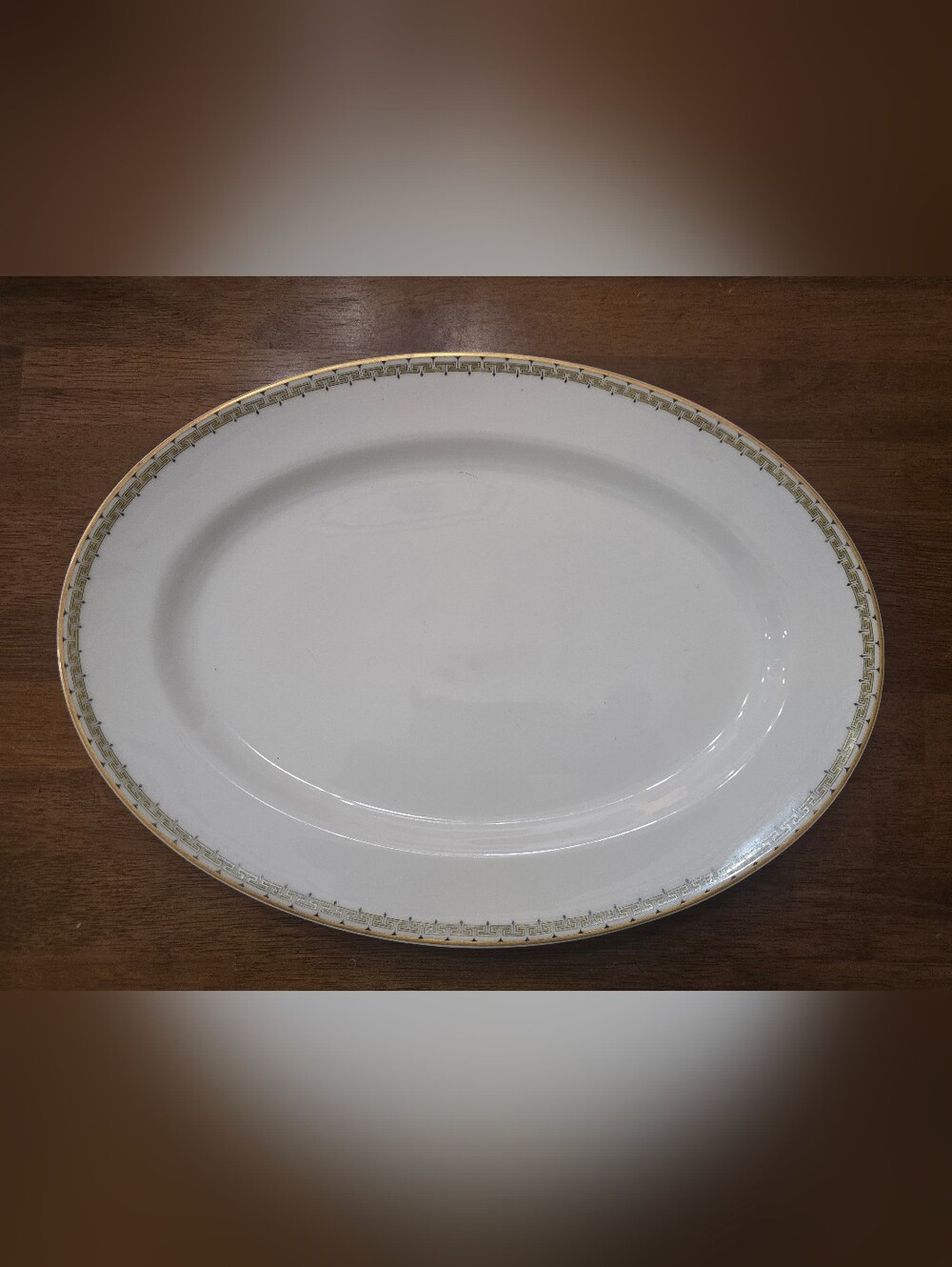 VTG Haviland & Co Limoges France ALBANY Greek Key Oval Serving Platter 14"x10”